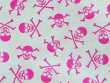 Calaveras rosas fondo blanco / 0.25 ud